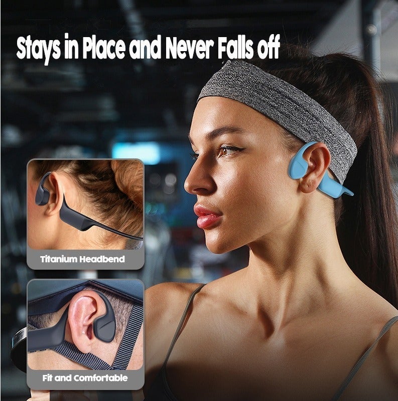 Zedhex H10 Pro Open Ear Bone Conduction Titanium Band  32GB IPX8 Waterproof Headphones - 1 Year Replacement Warranty - Image 2